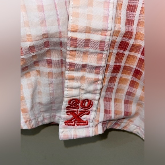 TWENTY X - 20X Orange/White/Red MARBLE SNAP Western Cowboy Size Small - Picture 5 of 6